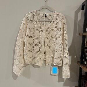 H&M Cream Crochet Cardigan